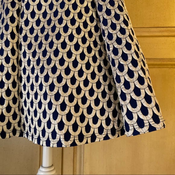 NWT Anthropologie Eight Sixty Blue Gold Dress SZ M - Picture 5 of 9